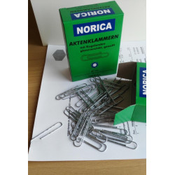 NORICA Büroklammern mit Kugelenden - 50 mm gewellt, verzinkt. Aktenklammern 100 St.
