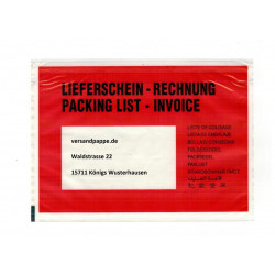 DIN C6 Dokumententaschen 175x125 mm Lieferscheintaschen Rechnungstaschen